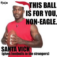 Santa Vick (Gives Away Footballs)
