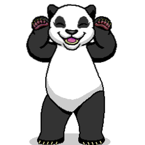 панда танцует.