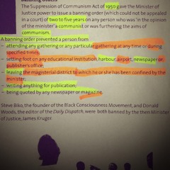 Banning Orders (The Suppression of Communism Act)