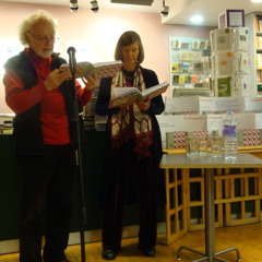 Cicely Herbert and Gerard Benson reading from 'Poems on the Underground'