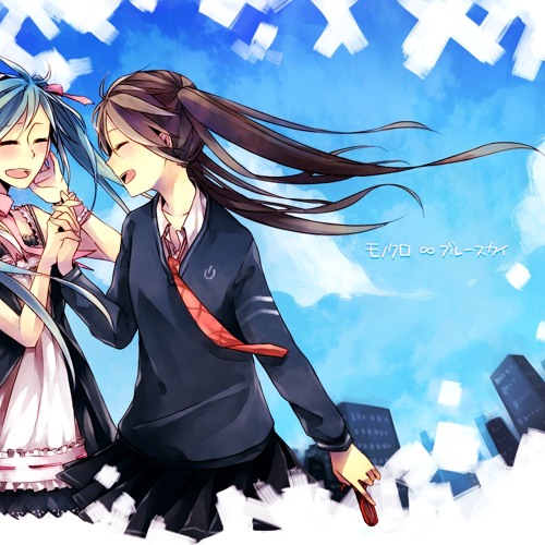 Noda030megumi Monochrome Blue Sky Hatsune Miku By Noda030megumi Monochrome Blue Sky Hatsune Miku By