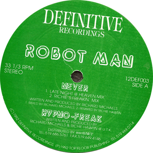 Robot Man: Hypno Freak (Original Mix) (1992) 12DEF003