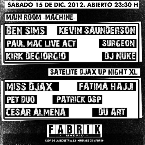 Patrick DSP - Live @ DJAX Fabrik Madrid 15.12.2012