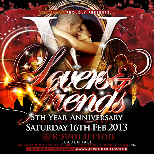 LOVERS & FRIENDS - Sat 16th Feb @ Revolution Leadenhall Bank EC3V 4QT 07939296977 221161D8
