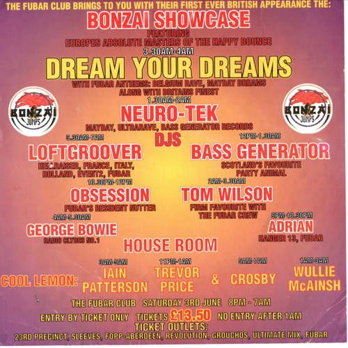 DJ Obsession with MC's Gavzie & G @ The Fubar 'Bonzai Showcase' - 03.06.95