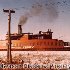 On a cold winter's night, what unexpected encounter occurred on the Newburgh-Beacon ferry?