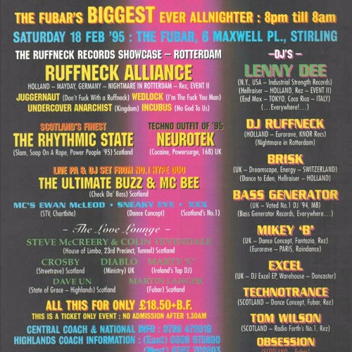 Lenny Dee @ The Fubar 'Inner Rhythm' - 18/02/95