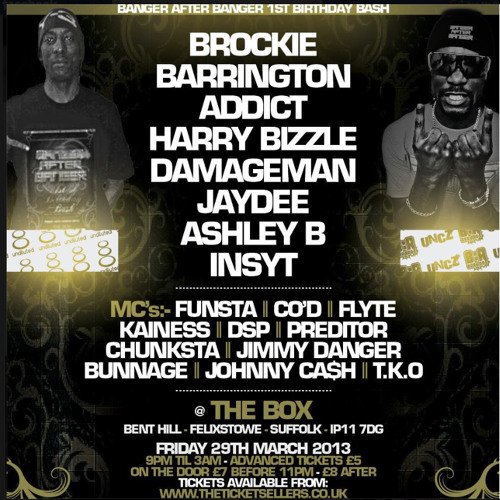 Banger After Banger 1st Birthday Bash Audio Advert ! 29.3.13