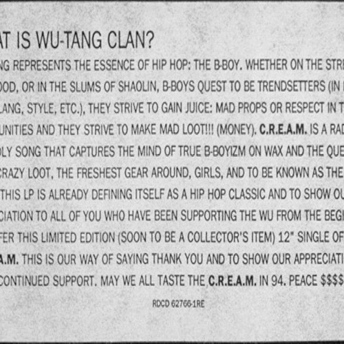 C.R.E.A.M. (As Long As I've Got Wu)