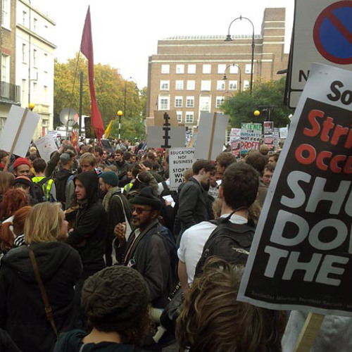 Demostration, student gathering against the cuts - Binaural Composition, London 11 2012