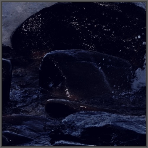 2011-10-16 Hiddensee - Beach, water between rocks at night