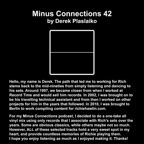 Minus Connections April 2013 - Derek Plaslaiko