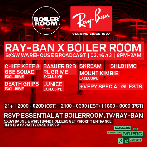 Stream Baauer B2B RL Grime at Ray-Ban x Boiler Room SXSW by Boiler Room |  Listen online for free on SoundCloud