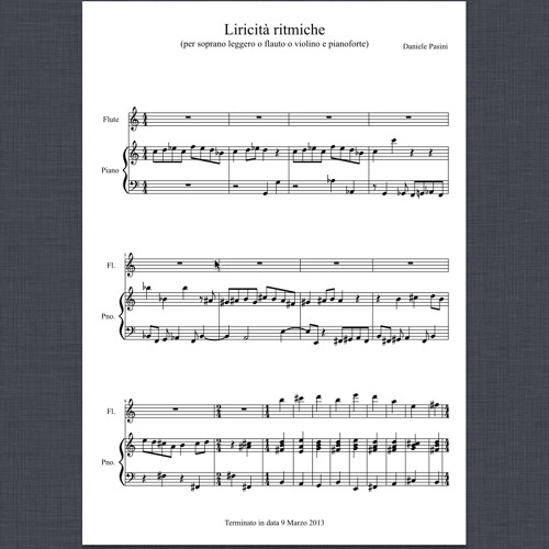 Stream Liricità ritmiche - trascriz - flauto e pianoforte by Daniele Pasini  | Listen online for free on SoundCloud
