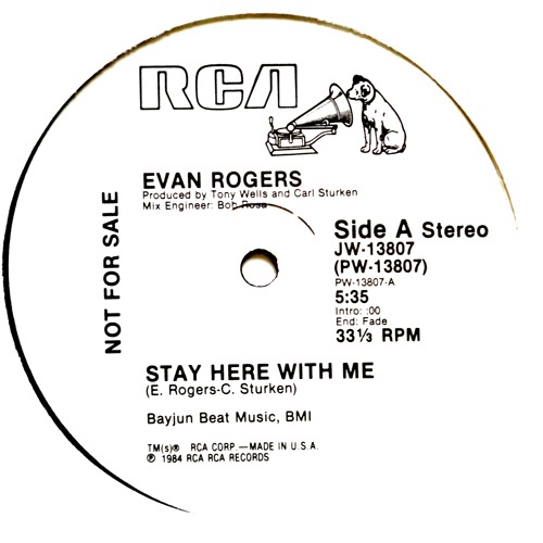 EVAN ROGERS- STAY HERE WITH ME - INSTRUMENTAL 1984 RCA