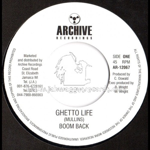 Boom Back - Ghetto Life (Archive Recordings) 7 Inch 1982