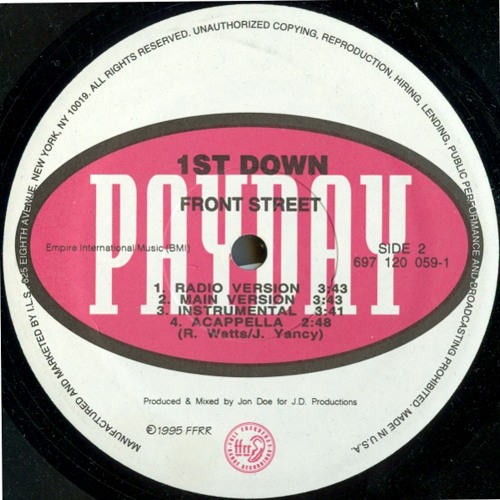 半額ストア Stream First Down (Jay Dee & Phat Kat) - Front Street 1995 洋楽