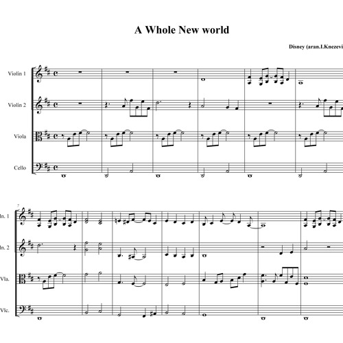 Stream A Whole New World Soundtrack From Disney Movie Aladdin Arrangement For String Quartet By Icmusic Listen Online For Free On Soundcloud