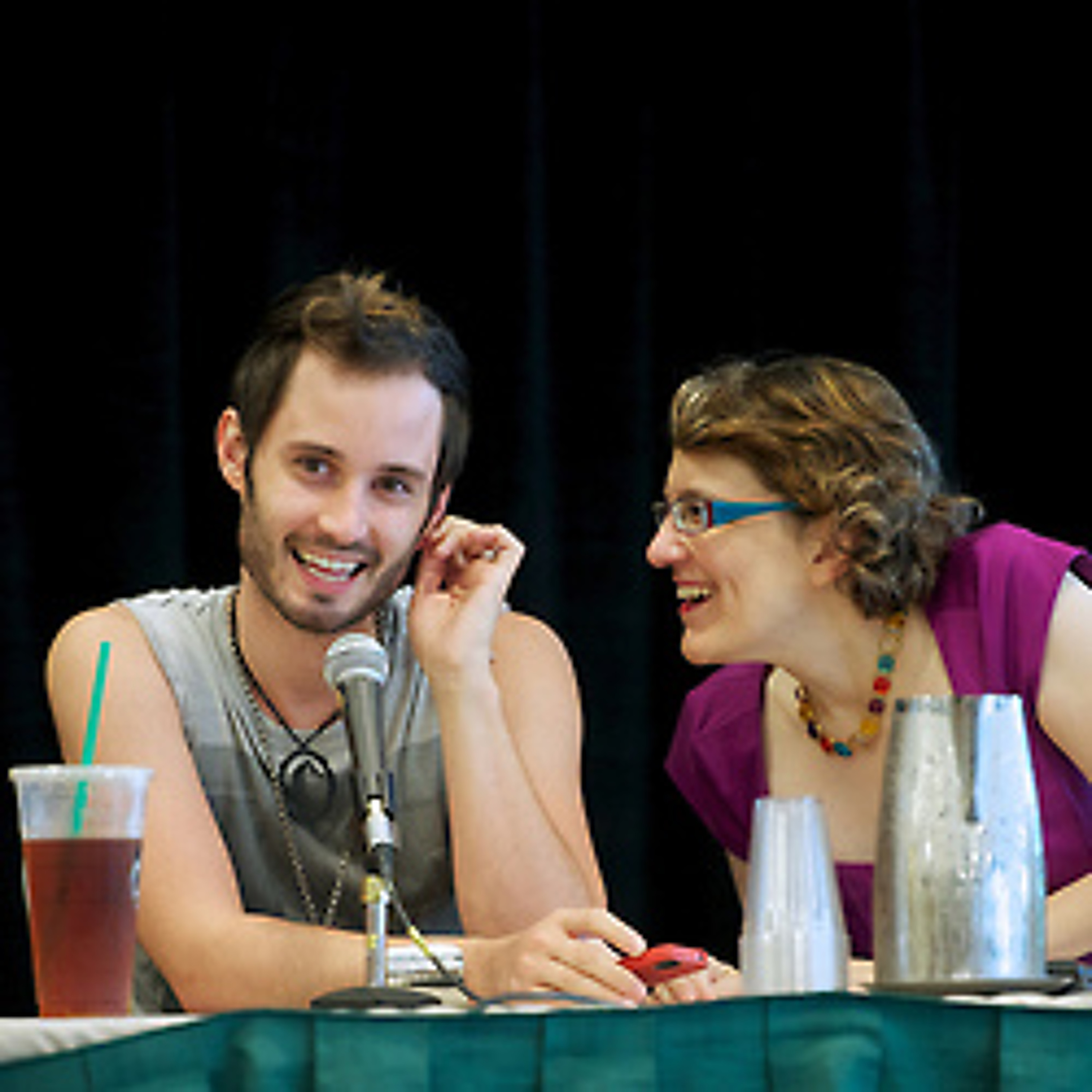 Brad Bell (Cheeks) and Jane Espenson co-creators of  the online sitcom Husbands.