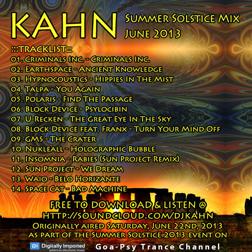 KAHN - Digitally Imported Goa Psy Channel Summer Solstice Mix - June 2013