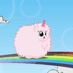 Pink fluffie unicorn dancin on rainbow - blazzindevious