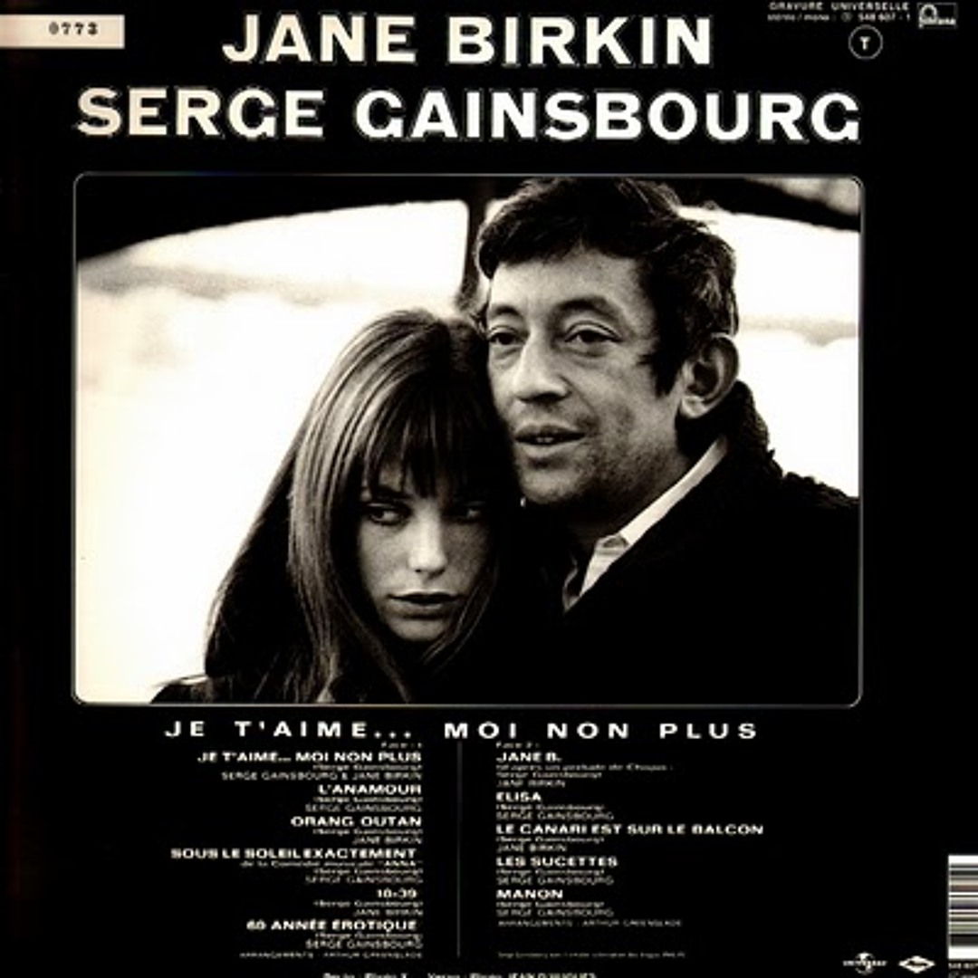 洋楽 JANE BIRKIN&SERGE GAINSBOURG JE T'AIME Jane Birkin And Serge Gainsbourg - Je T'Aime = Beautiful