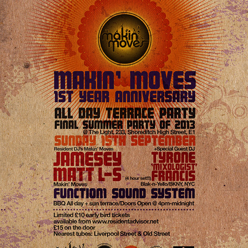 Tyrone Francis @ Makin' Moves NYC BBQ July 21st 2013