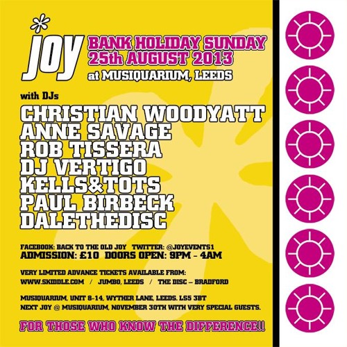 Brad Kells. JOY, August 25th 2013 @ Musiquarium Leeds
