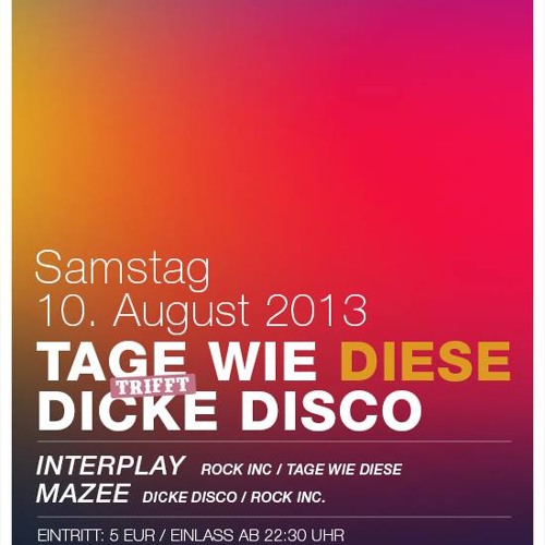 6h Monsterliveset @ Johnny Mauser - Mazee B2B Interplay - Tage wie Diese vs Dicke Disco