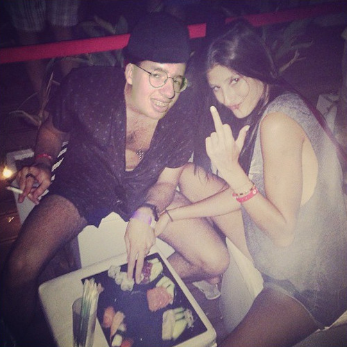 Casually Eating Sushi in the Club