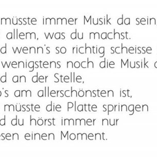 Es Müsste Immer Musik Da Sein