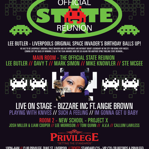 Lee Butlers Space invader Bday Old Skool Mash Up - 9th Nov Privilege - GET YE TICKETS ASAP