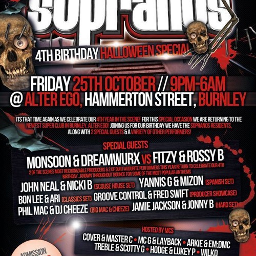 DJ Phil Mac Promo CD | SOPRANOS 4th Birthday (Halloween Special) @ Alter Ego | Friday 25th October