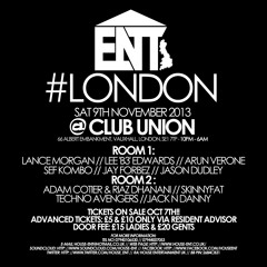 House Entertainment UK #London - Sat 9th Nov @ Club Union, Vauxhall - Promo Mix by Lee 'B3' Edwards