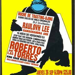 Jueves 26 de septiembre, ciudad de méxico, DJ ROBERTO DELAS TORRES / KING CRAB DISCO-SOUND