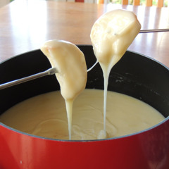 Cheese fondue with extra cheese