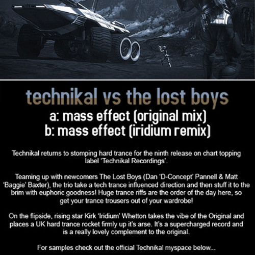 Technikal vs The Lost Boys - Mass Effect (Technikal Recordings - 2008)
