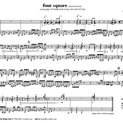 from THE MAGIC BOX: "4 Square" for vibraphone & marimba