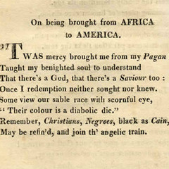 On Being Brought From Africa to America
