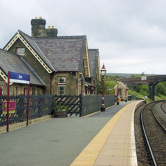 bicicletas siguiendo al ferrocarril por empedrado