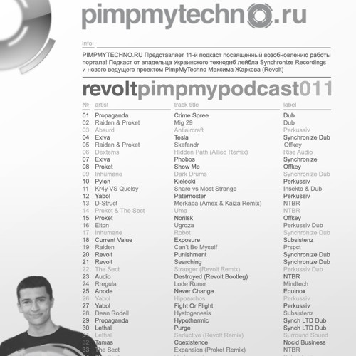 Pimpmytechno Podcast Vol 11 Revolt (+interview with Prode) link inside