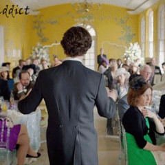 Sherlock practising the walz all the time