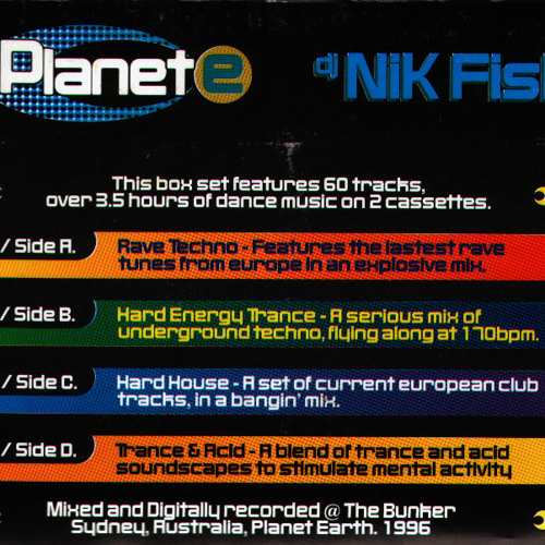Listen to DJ NIK FISH - PLANET E _CASSETTE 1 _SIDE A 1996 by Shane Batt in NIK  FISH mixes playlist online for free on SoundCloud