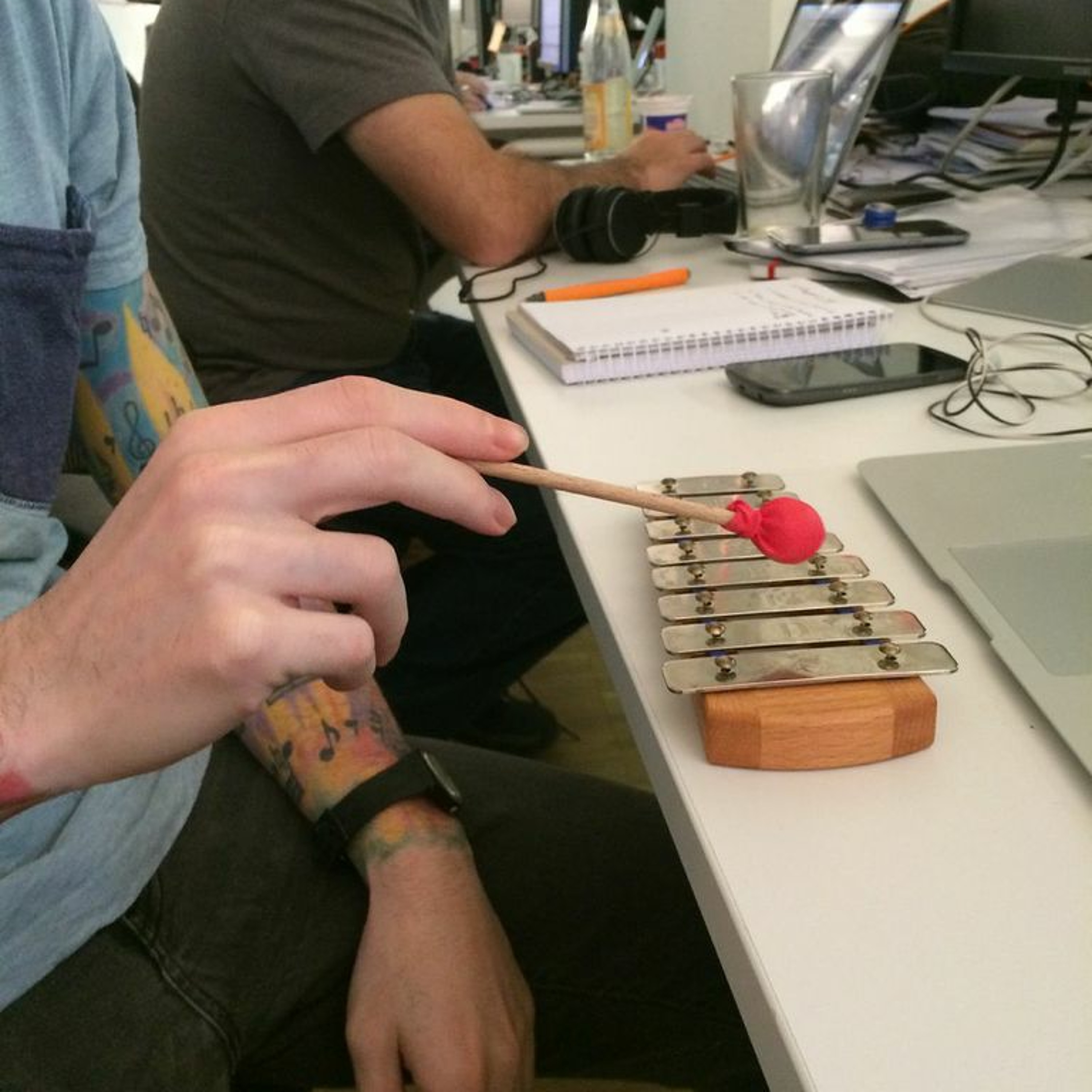 Filipe plays the xylophone at SoundCloud episode artwork