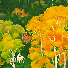 Wang Lisan's Impressions of Paintings by Higashiyama Kaii: 2 Woods In Autumn Garb