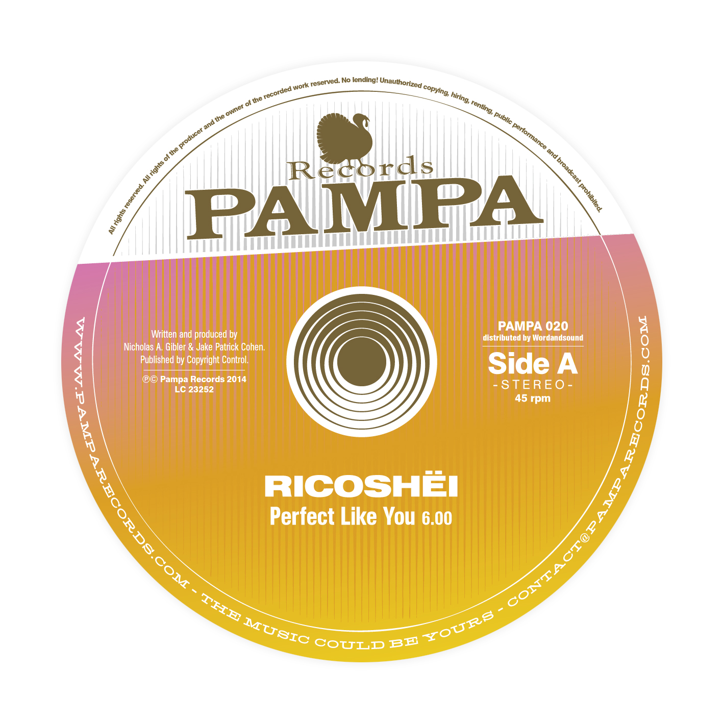 Ricoshëi / Dave DK – Perfect like you / Woolloomooloo - PAMPA020 Ricoshëi / Dave DK – Perfect like you / Woolloomooloo - PAMPA020