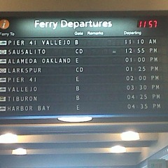 Ferry Departure Board Ferry Building February 11 2014