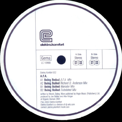 A.F.A. - Being Boiled [Moroder Mix] (2002)
