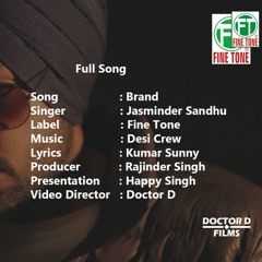 Brand | Jasminder Sandhu Official Full Music Video | 2014