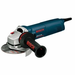 Angle grinder working on metal railing in spurts